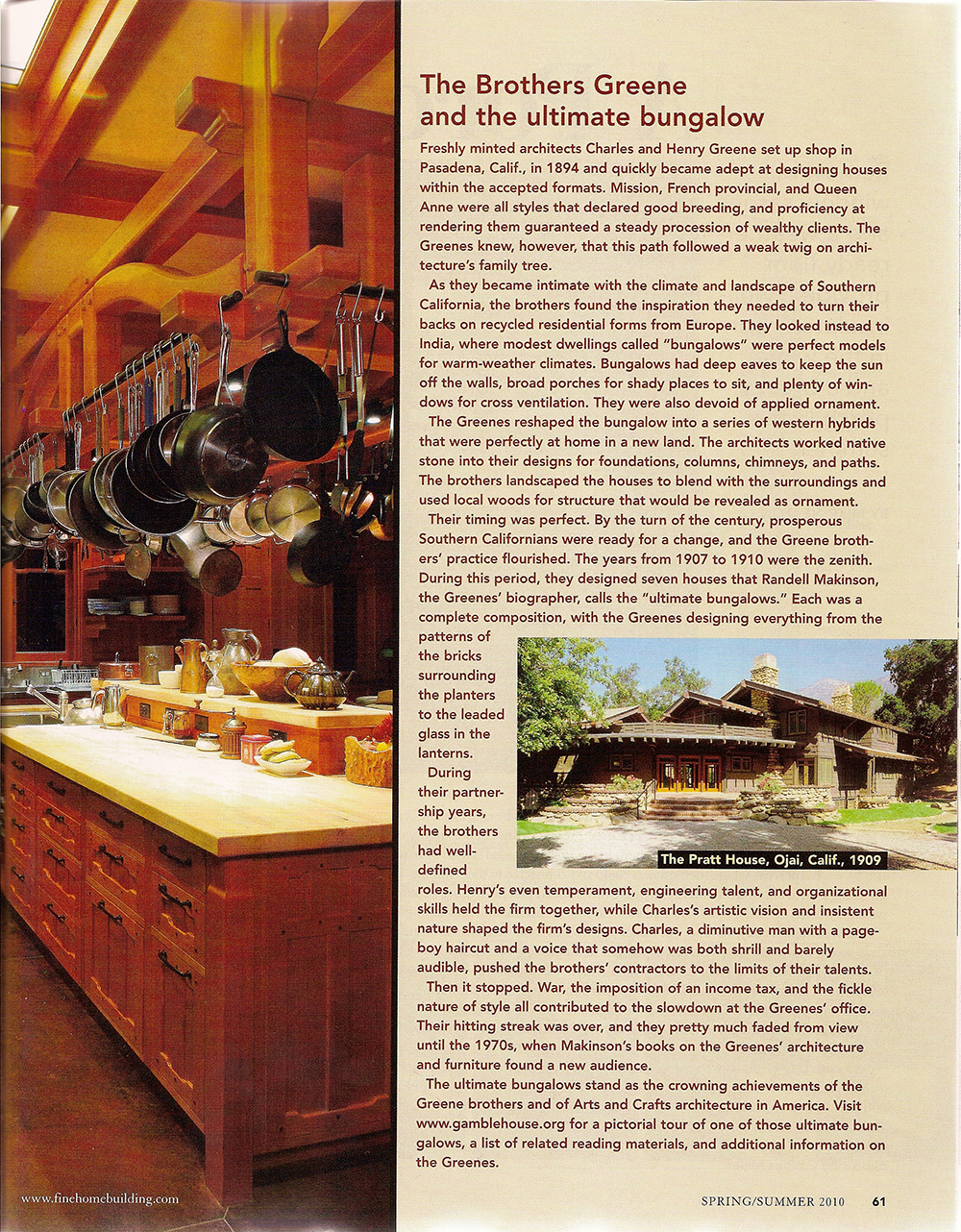 Page 9 of Fine Homebuilding summer 2010, carrying Archive Designs items