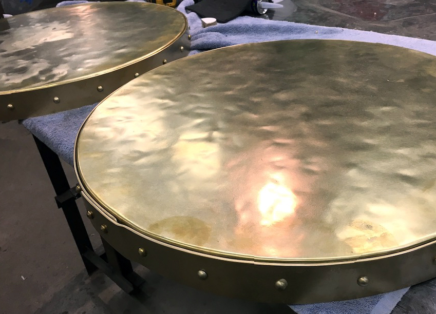 brass bistro tables by Archive Designs