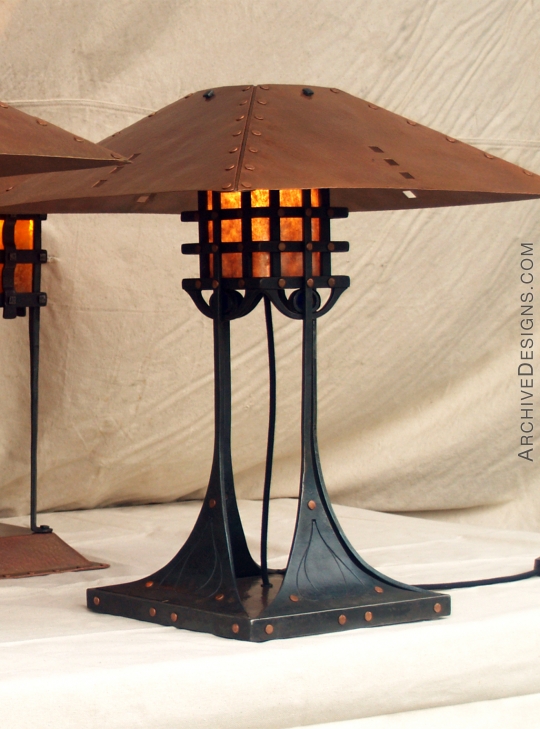 Table Lamp in Copper and Steel by Archive Designs