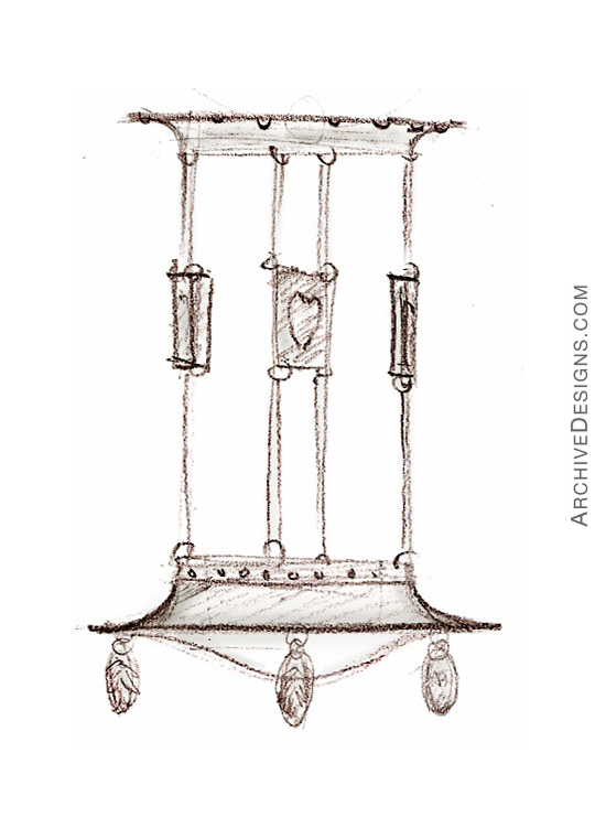 Original sketch for chandelier by Joseph Mross