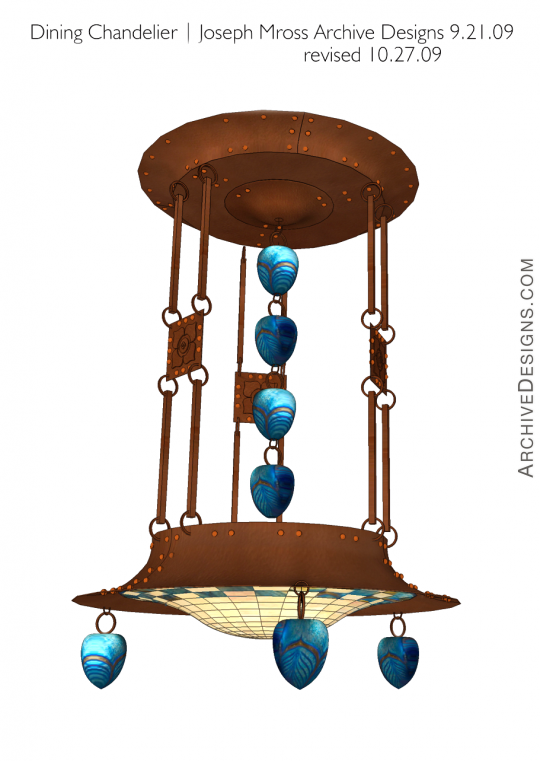 Second version of chandelier, in computer rendering