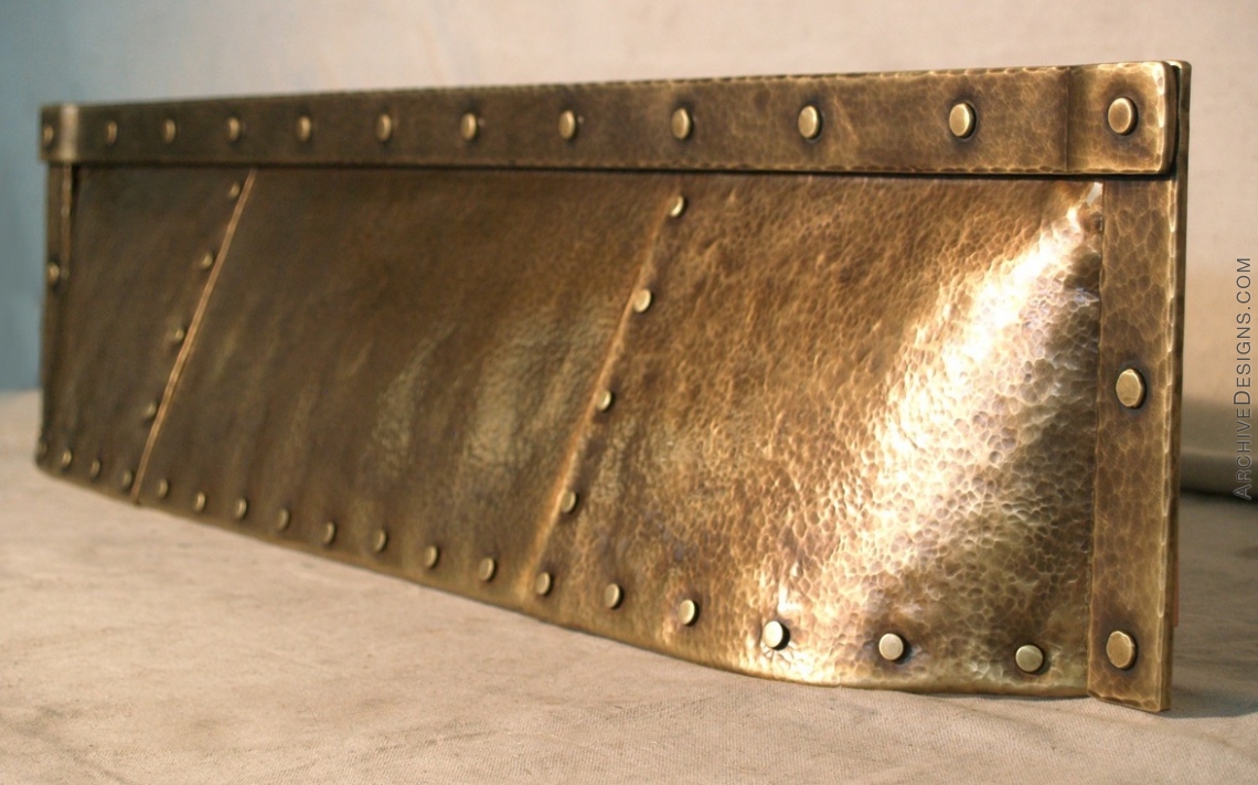 Hammered Brass Fireplace Hood by Archive Designs